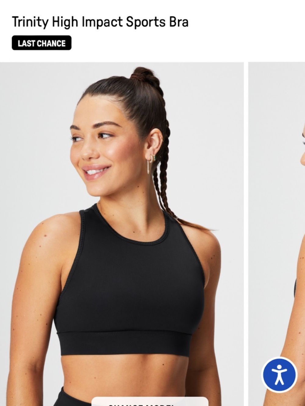 Black fabletic sport bra xl